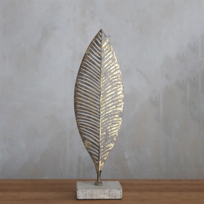 37cm Table Top Gold Leaf Ornament by Urban Style-#product_category#-Home Living Store