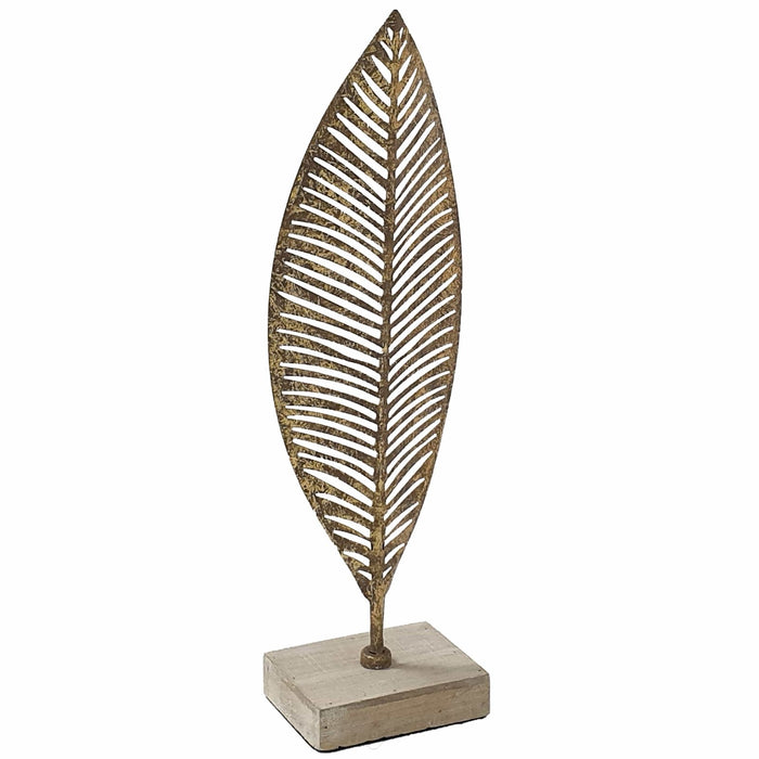 37cm Table Top Gold Leaf Ornament by Urban Style-#product_category#-Home Living Store