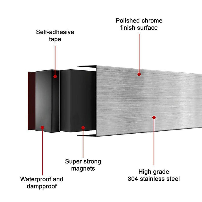 51cm Strong Magnetic Wall Mounted Kitchen Knife Magnet Bar Holder Display Rack Strip-#product_category#-Home Living Store