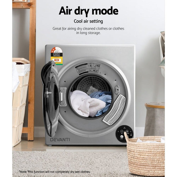 5kg Vented Tumble Dryer - Silver-#product_category#-Home Living Store
