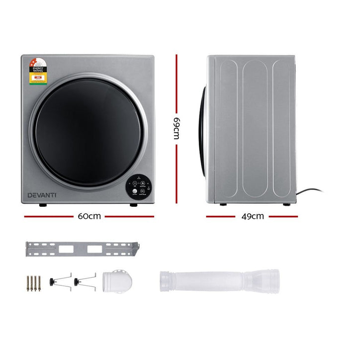 5kg Vented Tumble Dryer - Silver-#product_category#-Home Living Store