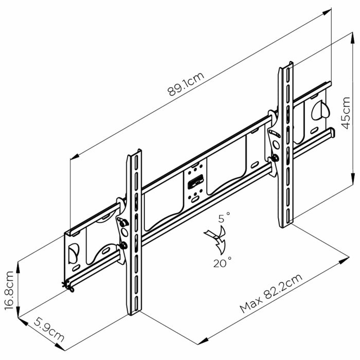 800x400 VESA Mount Bracket, Tilt by Tauris™-#product_category#-Home Living Store