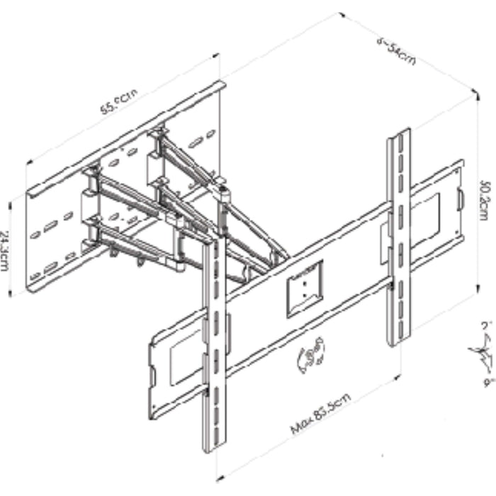 800x500 VESA Mount Bracket, Dual Arm Articulated by Tauris™-#product_category#-Home Living Store