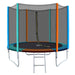 8FT Trampoline Round Trampolines Kids Safety Net Enclosure Pad Outdoor Gift Multi-coloured-#product_category#-Home Living Store