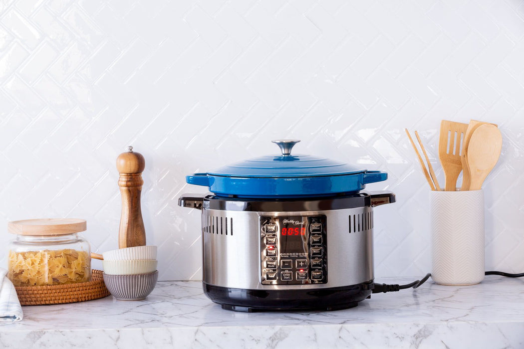 6.5L Smart Digital Dutch Oven w/ 8 Cook Settings, Stainless Steel-#product_category#-Home Living Store