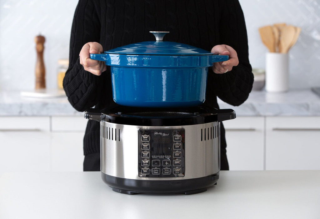 6.5L Smart Digital Dutch Oven w/ 8 Cook Settings, Stainless Steel-#product_category#-Home Living Store