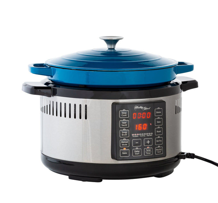 6.5L Smart Digital Dutch Oven w/ 8 Cook Settings, Stainless Steel-#product_category#-Home Living Store
