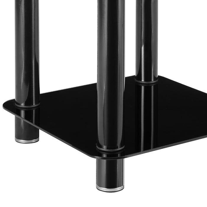 ACE End Table 400mm Tempered Glass and Steel Black by Tauris
