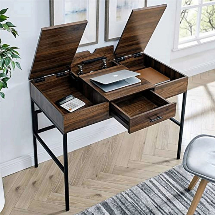 ADEPT Modern Desk in Walnut Finish by Urban Style-#product_category#-Home Living Store