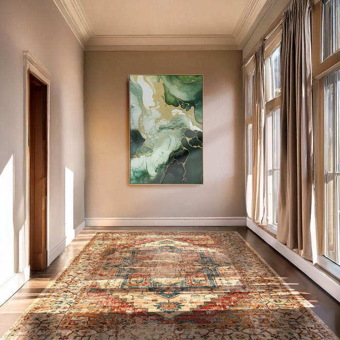 Brushmarks Foiled Canvas Green Marble by Urban Style