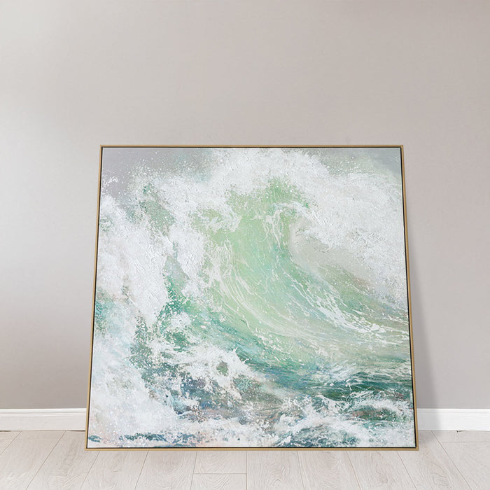Brushmarks Embellished Canvas Waves by Urban Style