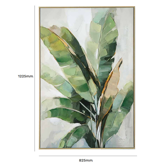 Brushmarks Embellished Canvas Banana Palm by Urban Style