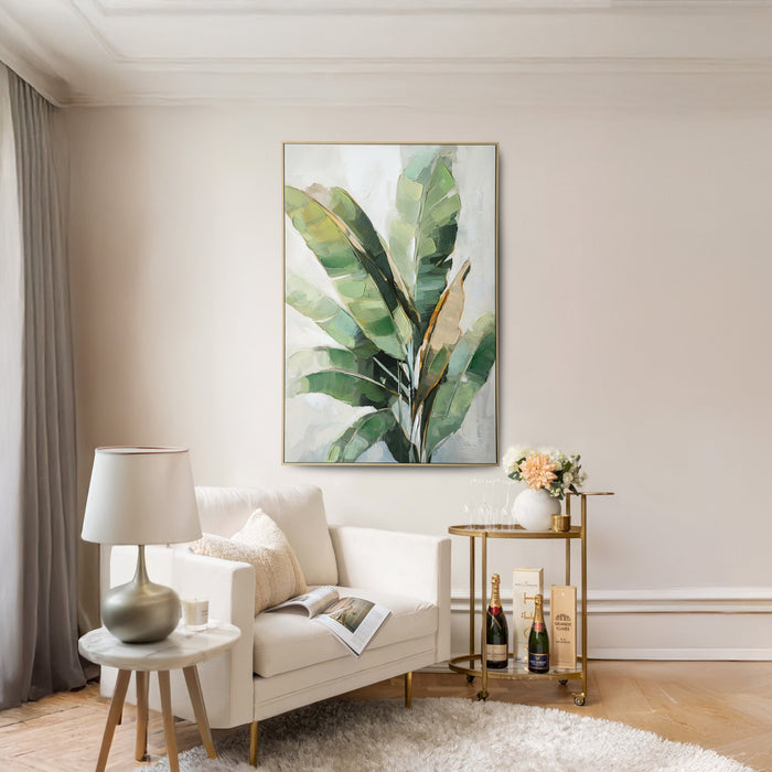 Brushmarks Embellished Canvas Banana Palm by Urban Style