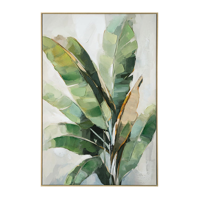 Brushmarks Embellished Canvas Banana Palm by Urban Style