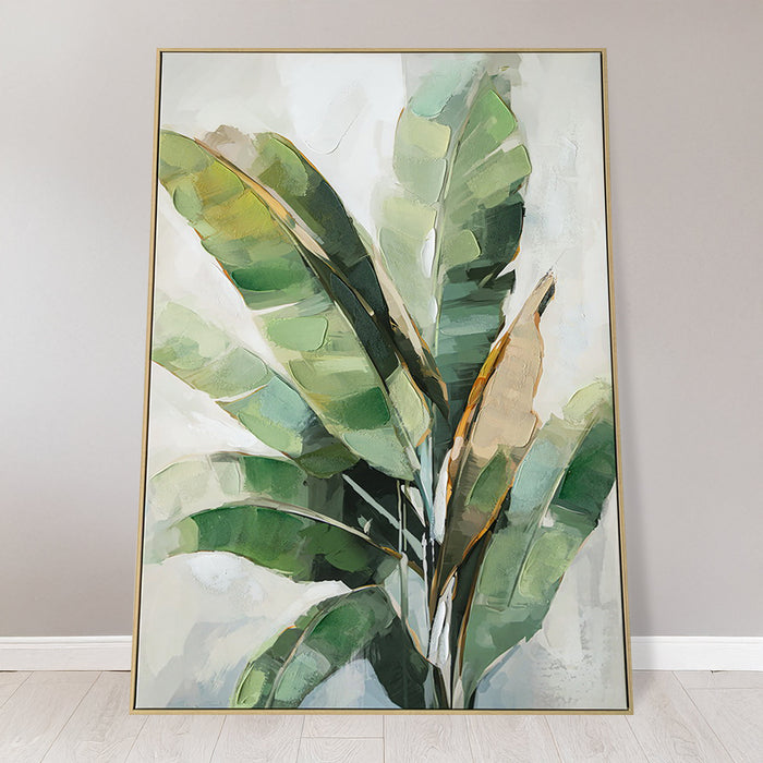 Brushmarks Embellished Canvas Banana Palm by Urban Style