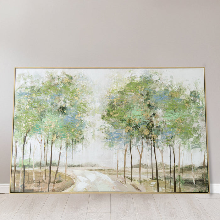 Brushmarks Embellished Canvas Forrest Path by Urban Style