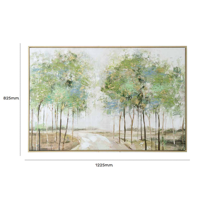 Brushmarks Embellished Canvas Forrest Path by Urban Style