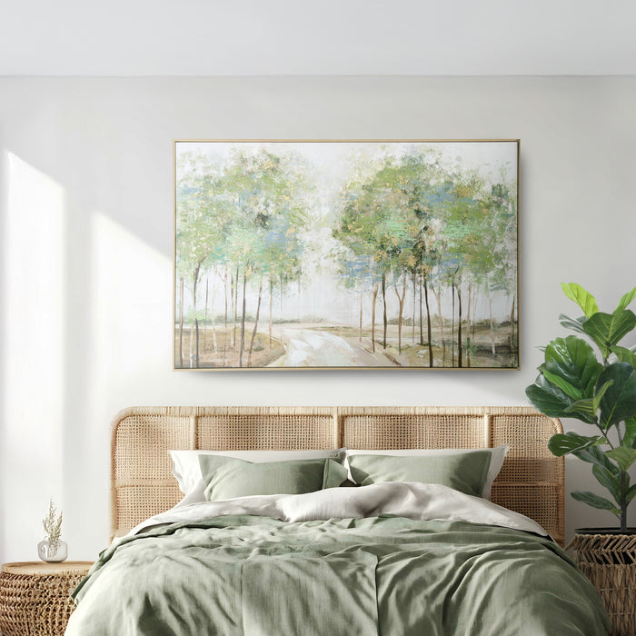 Brushmarks Embellished Canvas Forrest Path by Urban Style