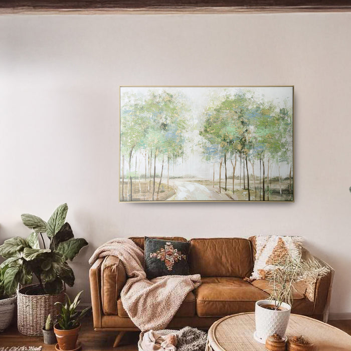 Brushmarks Embellished Canvas Forrest Path by Urban Style