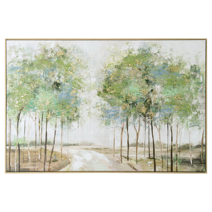Brushmarks Embellished Canvas Forrest Path by Urban Style