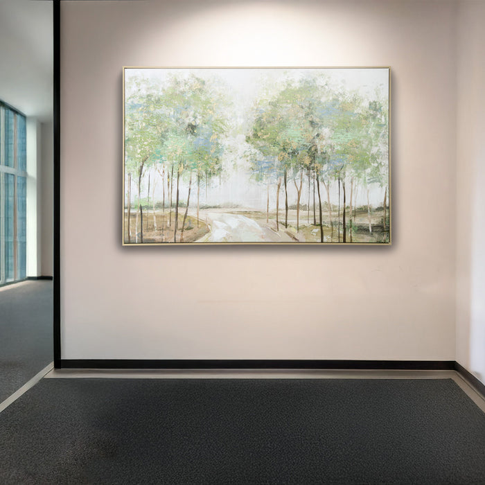 Brushmarks Embellished Canvas Forrest Path by Urban Style