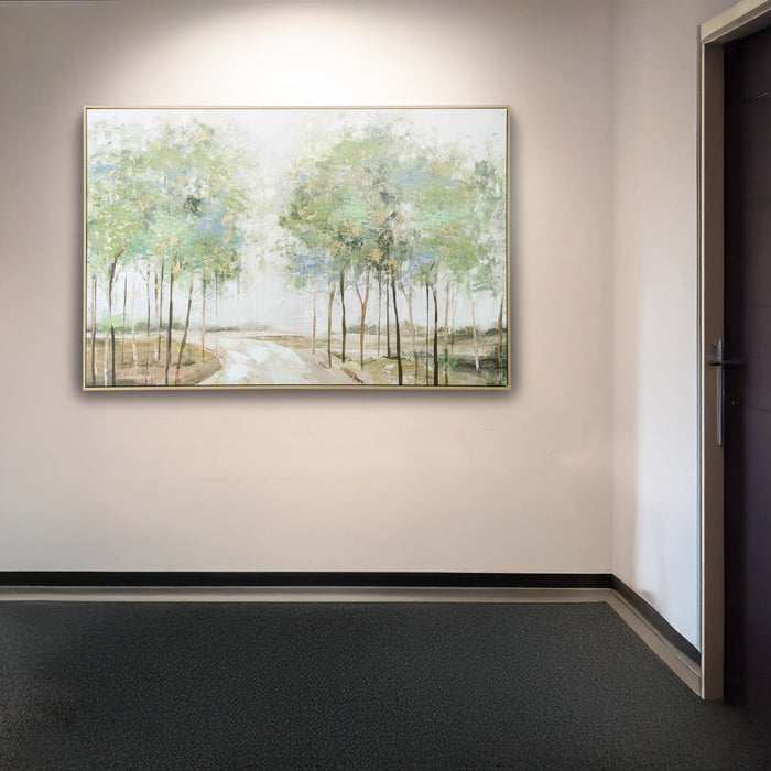 Brushmarks Embellished Canvas Forrest Path by Urban Style