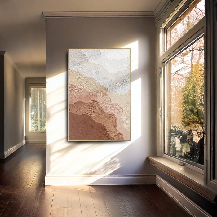 Brushmarks Oil Painting Textured Ochre Ripples by Urban Style