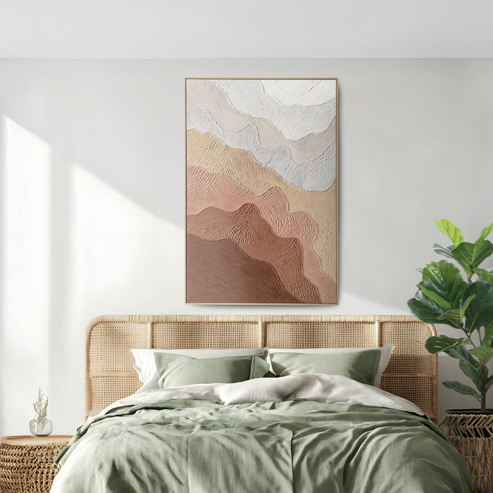 Brushmarks Oil Painting Textured Ochre Ripples by Urban Style