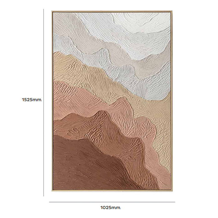 Brushmarks Oil Painting Textured Ochre Ripples by Urban Style