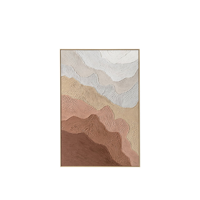 Brushmarks Oil Painting Textured Ochre Ripples by Urban Style