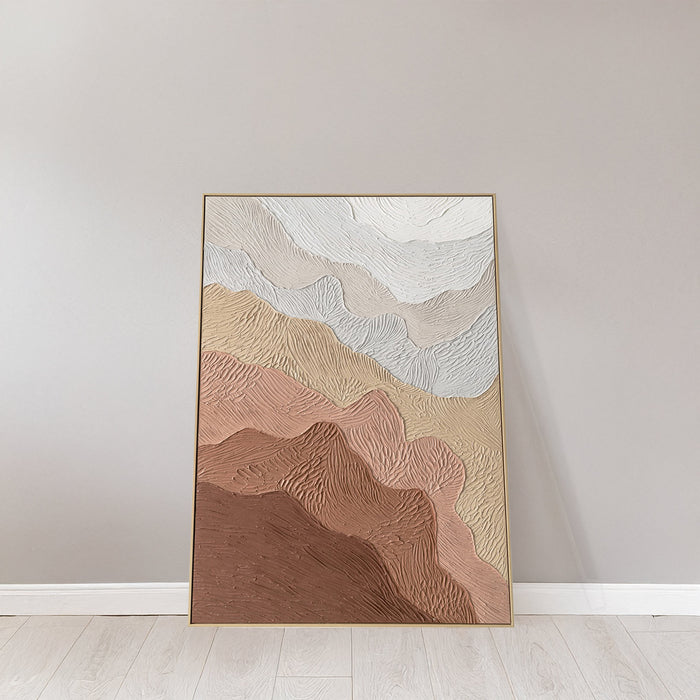 Brushmarks Oil Painting Textured Ochre Ripples by Urban Style