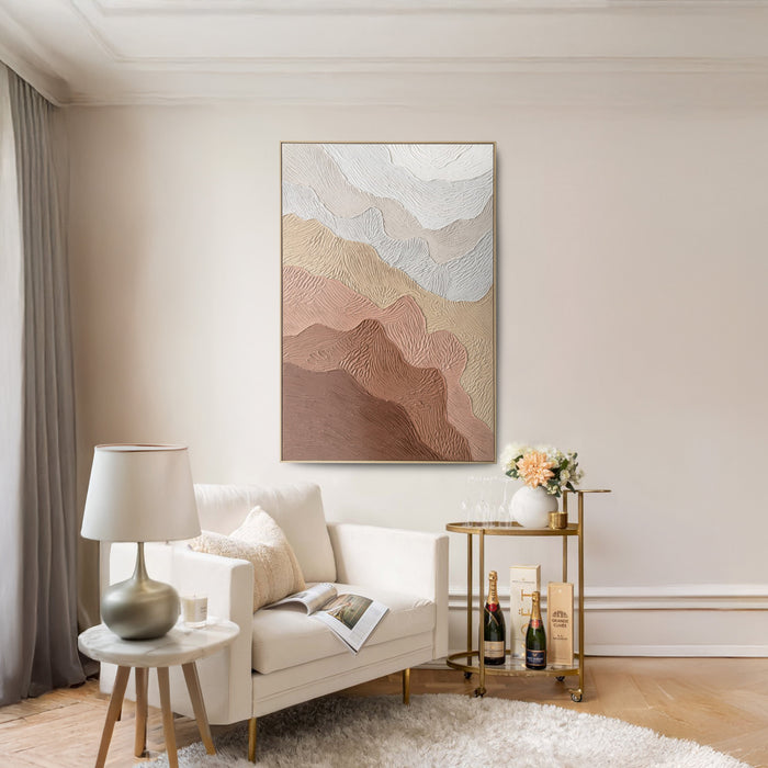 Brushmarks Oil Painting Textured Ochre Ripples by Urban Style