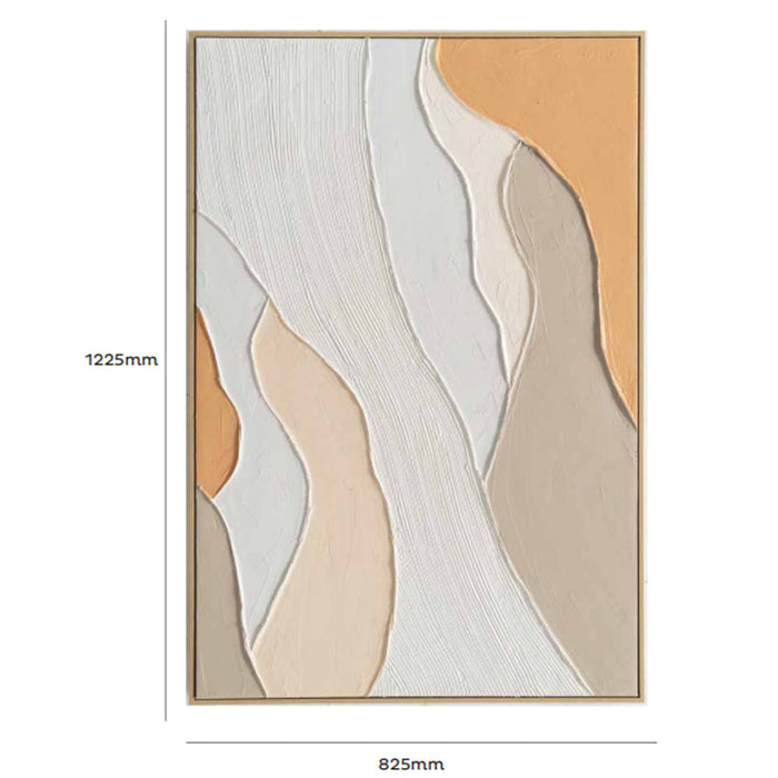 Brushmarks Oil Painting Textured Apricot Waves by Urban Style