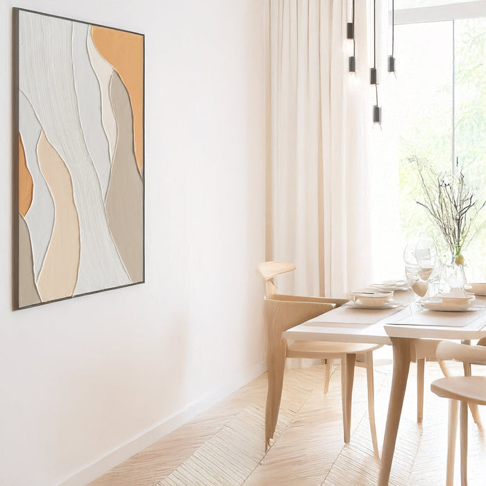Brushmarks Oil Painting Textured Apricot Waves by Urban Style