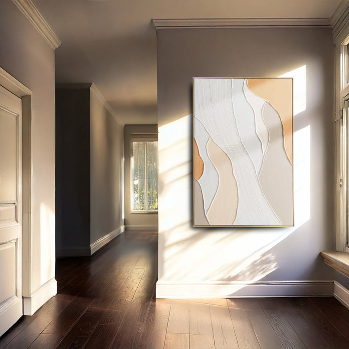Brushmarks Oil Painting Textured Apricot Waves by Urban Style