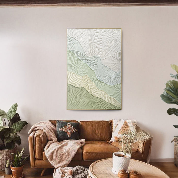 Brushmarks Oil Painting Textured Sage Ripple by Urban Style