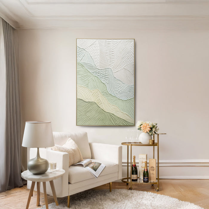 Brushmarks Oil Painting Textured Sage Ripple by Urban Style