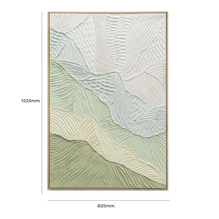 Brushmarks Oil Painting Textured Sage Ripple by Urban Style