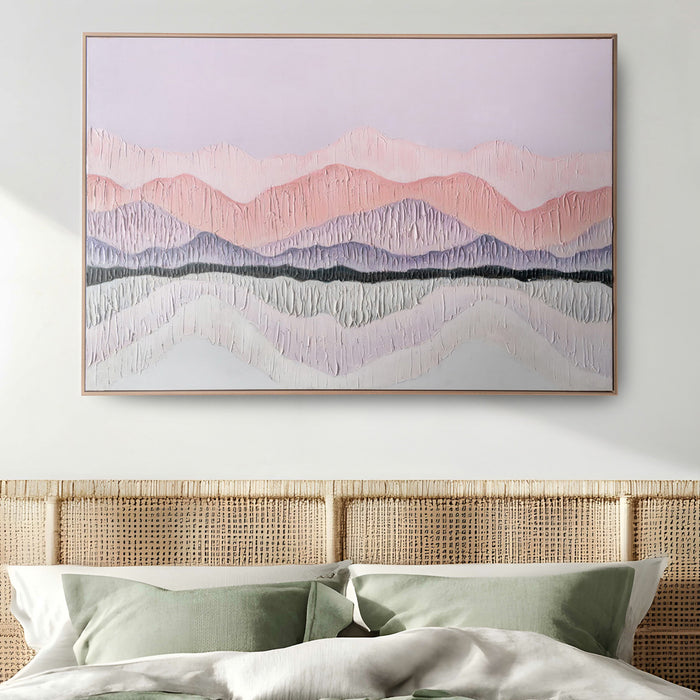 Brushmarks Oil Painting Textured Pink Landscape by Urban Style