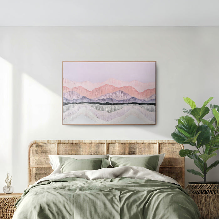 Brushmarks Oil Painting Textured Pink Landscape by Urban Style