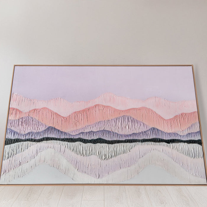 Brushmarks Oil Painting Textured Pink Landscape by Urban Style