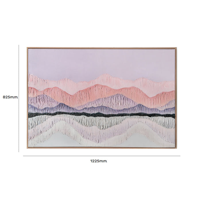 Brushmarks Oil Painting Textured Pink Landscape by Urban Style