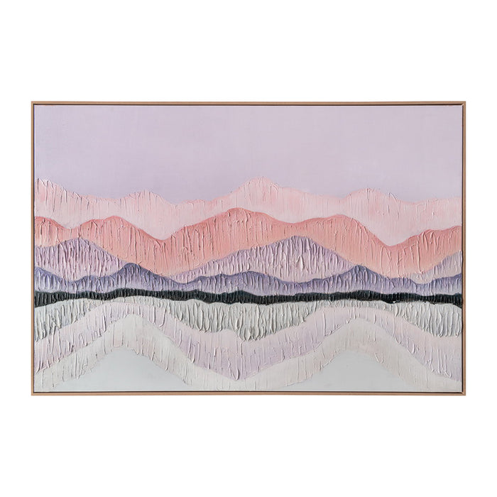 Brushmarks Oil Painting Textured Pink Landscape by Urban Style