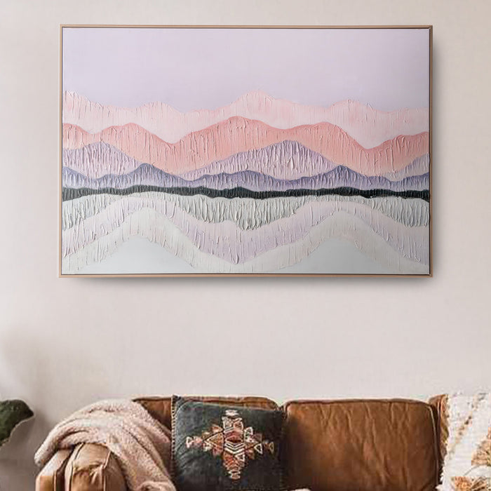 Brushmarks Oil Painting Textured Pink Landscape by Urban Style