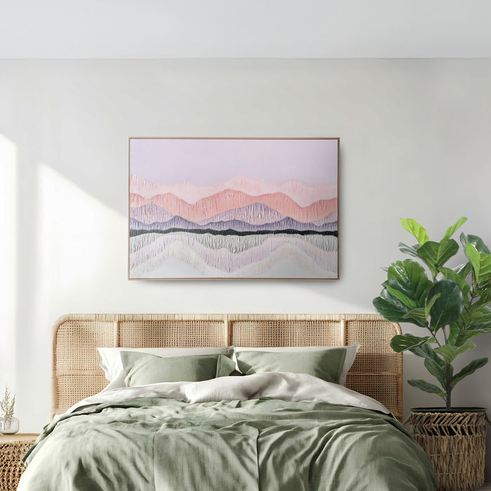 Brushmarks Oil Painting Textured Pink Landscape by Urban Style