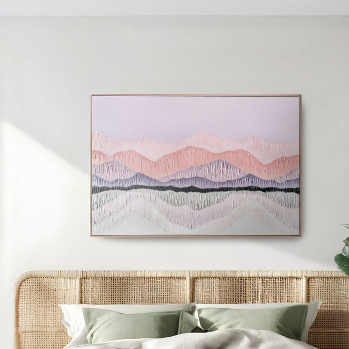 Brushmarks Oil Painting Textured Pink Landscape by Urban Style