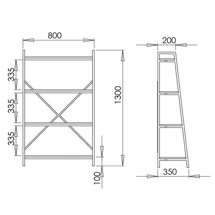 ASPECT 1300 Bookcase Dark Oak by Workzone -Home Living Store - -  