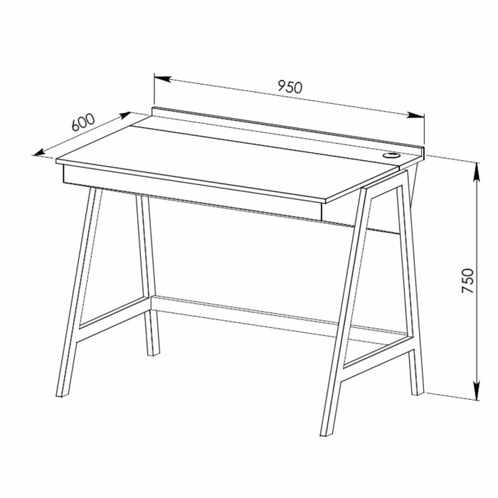 ASPECT Desk Dark Oak by Workzone™ -Home Living Store - -  