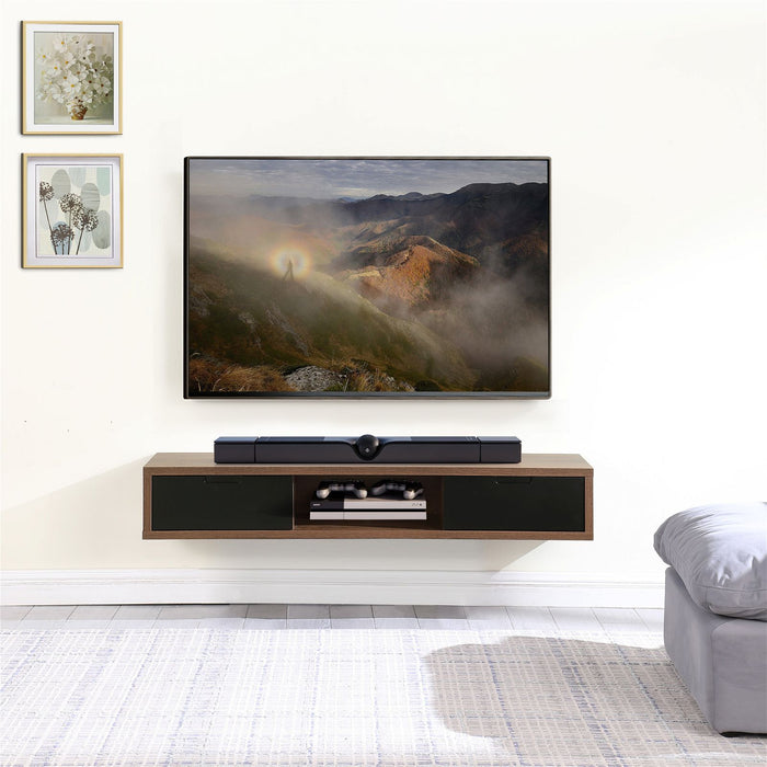 Air Entertainment Unit, Wall Mount, Entertainment Unit, 1500mm Dark Oak by Criterion - Home Living Store - Floating TV Cabinet