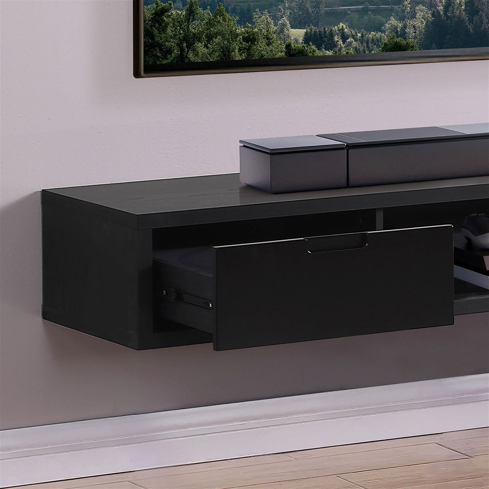 Air 1800 Wall Mount TV Unit, Entertainment Unit Black Oak by Criterion ...